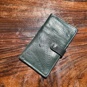 Green Embossed Leather Wallet